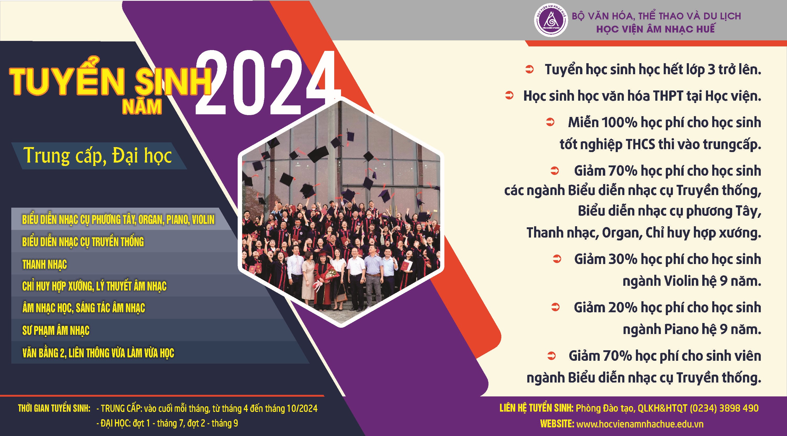 Thông tin tuyển sinh Trung cấp, Đại học năm 2024