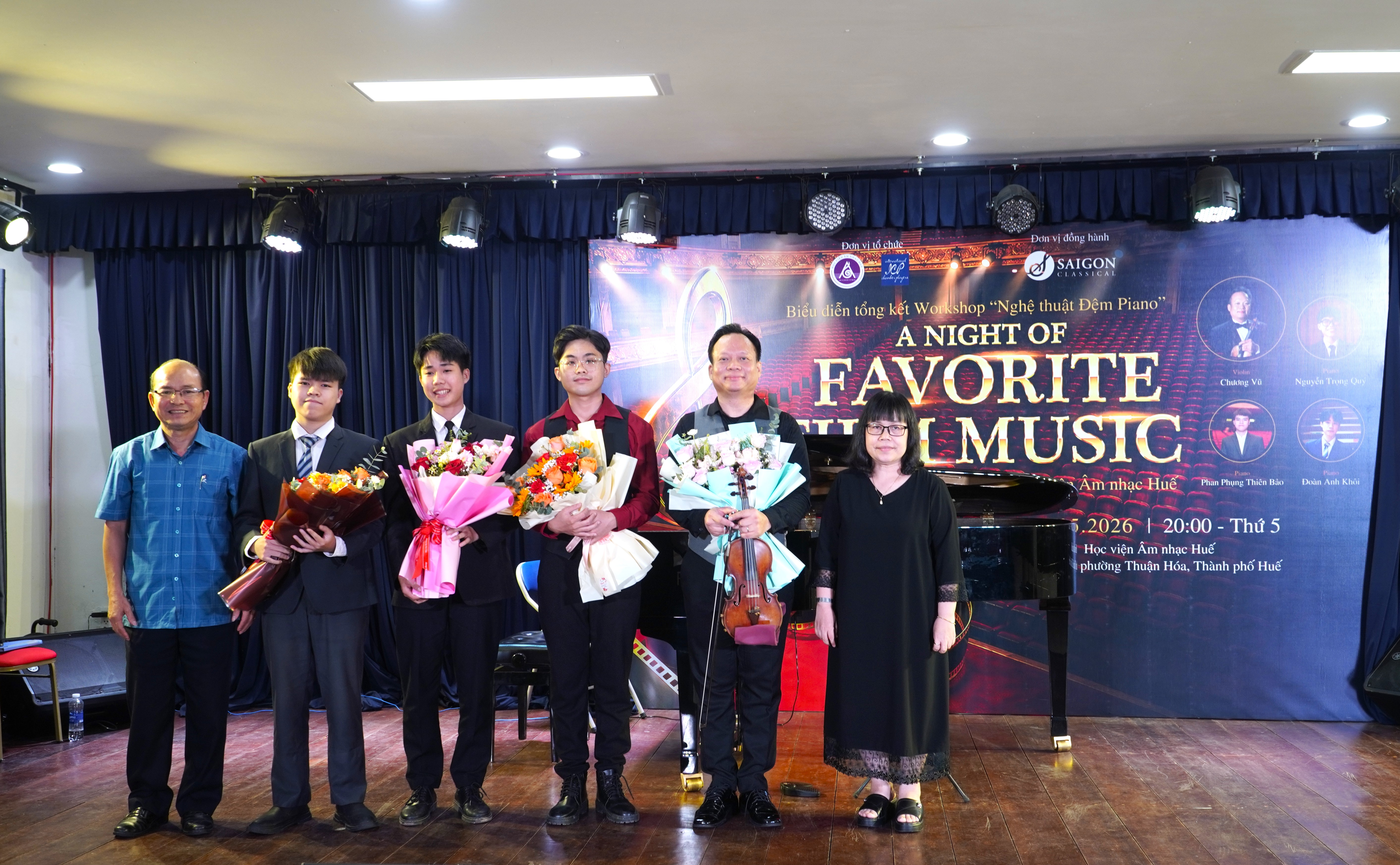 Chương trình biểu diễn tổng kết Workshop “NGHỆ THUẬT ĐỆM PIANO”, của Dr. CHƯƠNG VŨ VÀ CÁC NGHỆ SĨ TRẺ HỌC VIỆN ÂM NHẠC HUẾ.